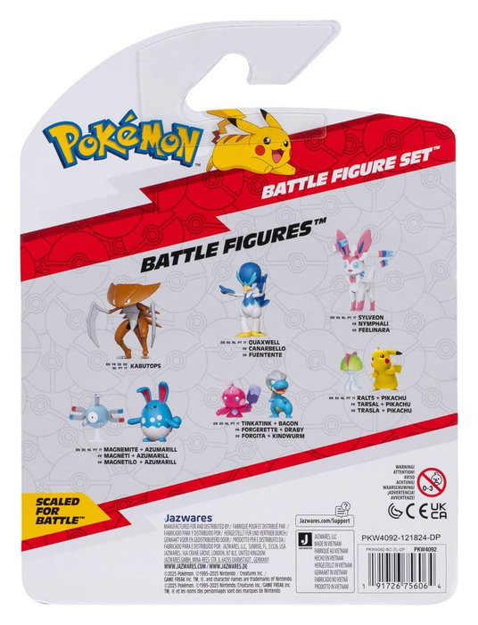 Jazwares Pokémon Battle Figure assortiment (4) packs de 3 figurines ver. 25