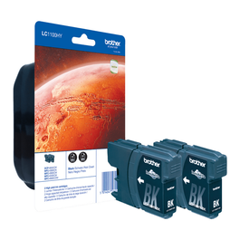 Brother LC-1100HYBKBP2 / LC1100HYBKBP2 Cartouche d'encre noire XL - Pack double