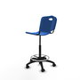 Tabouret Taburete Robledo Pivotant Chlorure de polyvinyle Bleu Structure polyamide noire Sans accoudoirs Sans appui-tête Roulettes en nylon 50 mm