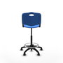 Tabouret Taburete Robledo Pivotant Chlorure de polyvinyle Bleu Structure polyamide noire Sans accoudoirs Sans appui-tête Roulettes en nylon 50 mm