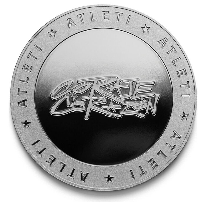 MOCILAB Monnaie de collection officielle Atlético de Madrid - Classic 2025-26 - Thème Coraje y Corazón en nickel - 4 cm avec capsule et étui