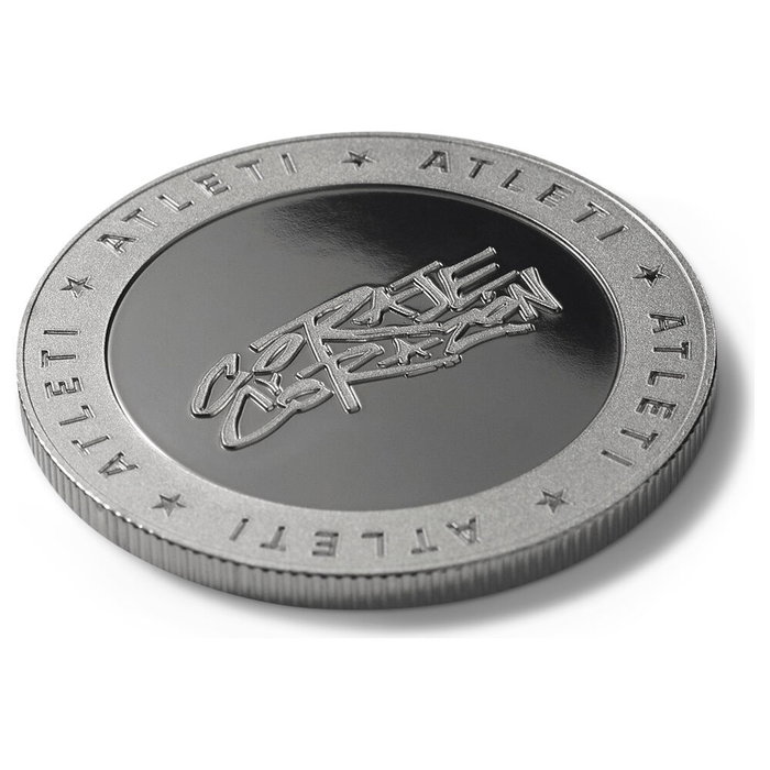 MOCILAB Monnaie de collection officielle Atlético de Madrid - Classic 2025-26 - Thème Coraje y Corazón en nickel - 4 cm avec capsule et étui
