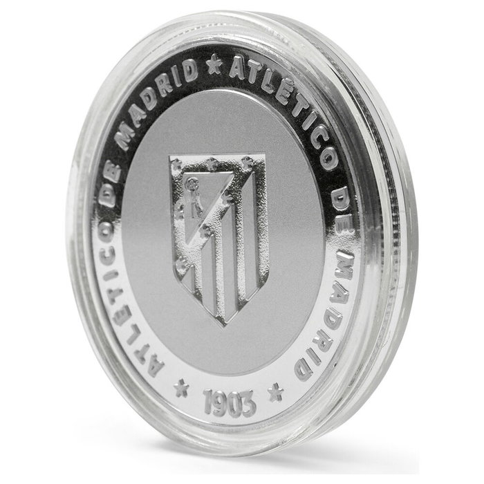MOCILAB Monnaie de collection officielle Atlético de Madrid - Classic 2025-26 - Thème Coraje y Corazón en nickel - 4 cm avec capsule et étui