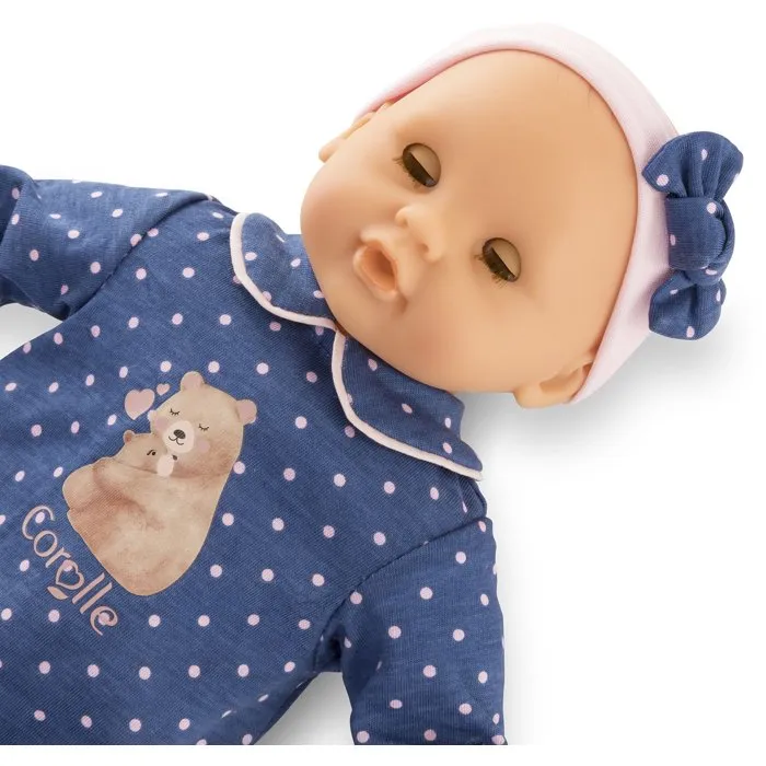 Corolle Poupon Bébé Calin Capucine Ourson - 30 cm - Corps souple, yeux dormeurs, senteur vanille - Pour enfants dès 18 mois