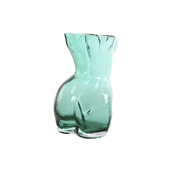 Home ESPRIT Vase Bleu Vert en Verre (Lot de 2)