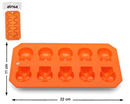 atosa Moule orange en forme de crânes Halloween 22x11 cm
