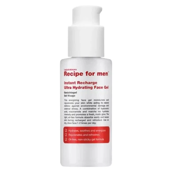 Recipe For Men Instant Recharge Gel Visage à l'Acide Hyaluronique 75 ml Recipe For Men Instant Recharge Gel Visage à l'Acide Hyaluronique 75 ml