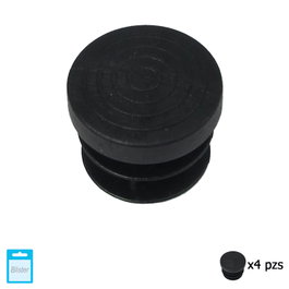 MAURER Embout rond intérieur noir 20mm, lot de 4 pièces