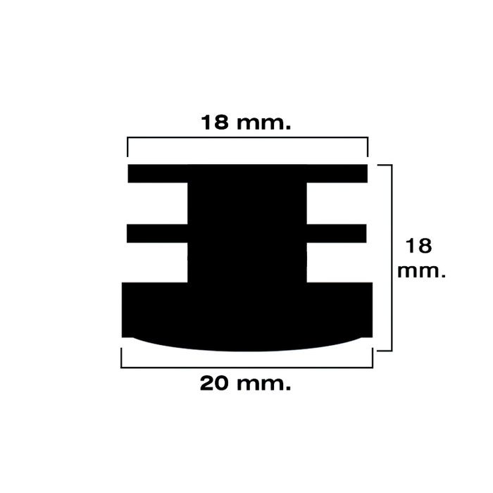MAURER Embout rond intérieur noir 20mm, lot de 4 pièces