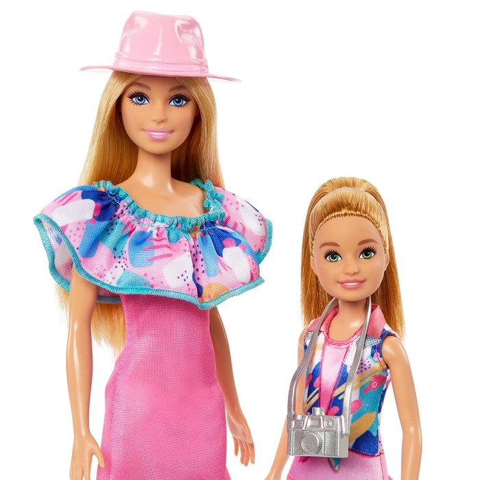Barbie Stacie Al Rescate Pack 2 Sœurs Hrm09 Mattel Poupées avec Tenue d'Été et Accessoires, Jouet pour Enfants de 3 Ans et Plus