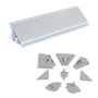 Emuca Lot de 2 profils d'étancheité triangulaires Plasline avec accessoires d'installation, 2 profils longueur 2.35m, Plastique, Anodisé Satiné