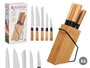 Kinvara Tacoma Coffret 5 Couteaux Bambou et Acier 18.5x36x8.5 cm (Set de 4)