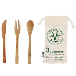 Cook Concept Ensemble de 3 Couverts en Bambou avec Sac de Transport