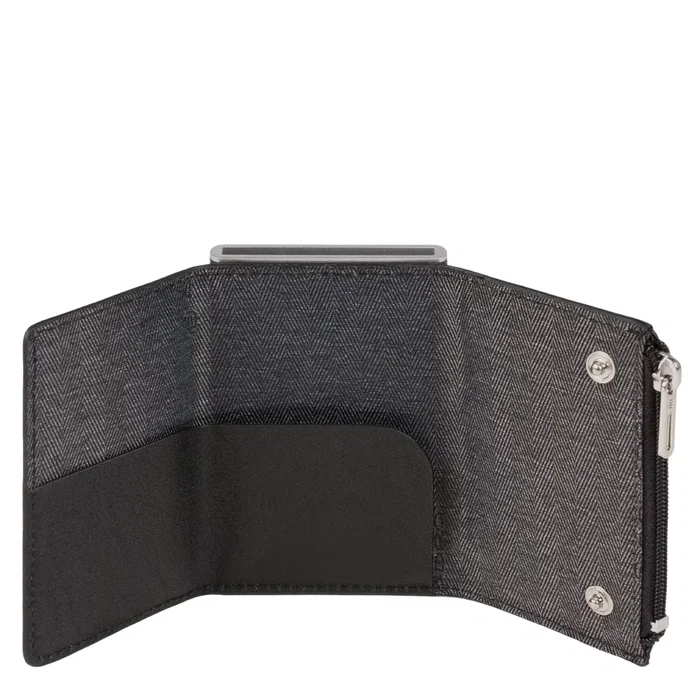 Piquadro Porte-cartes en cuir Système coulissant carré Noir PP5585B3R