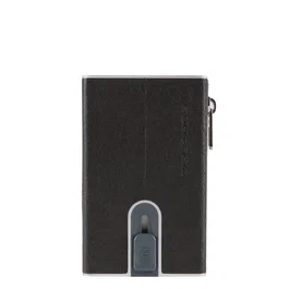Piquadro Porte-cartes en cuir noir avec système coulissant carré PP5585B3R