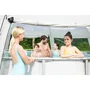 Bestway Dôme de Protection pour Piscine Octogonal 600 x 600 x 295 cm Gris, avec Toit Anti-UV UPF 50, 8 Fenêtres et 2 Entrées