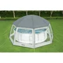 Bestway Dôme de Protection pour Piscine Octogonal 600 x 600 x 295 cm Gris, avec Toit Anti-UV UPF 50, 8 Fenêtres et 2 Entrées
