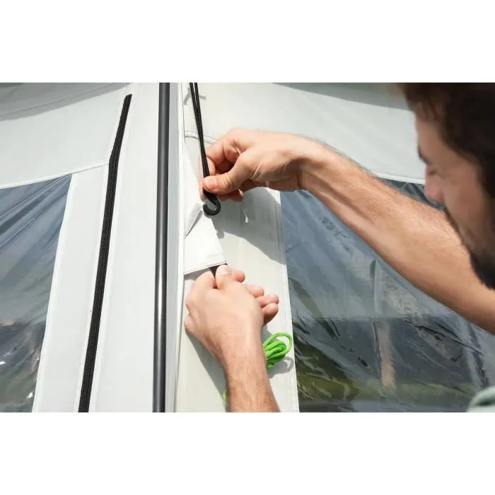 Bestway Dôme de Protection pour Piscine Octogonal 600 x 600 x 295 cm Gris, avec Toit Anti-UV UPF 50, 8 Fenêtres et 2 Entrées