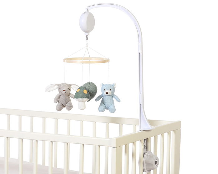 KioKids Mobile de berceau musical avec peluches en coton - Bleu