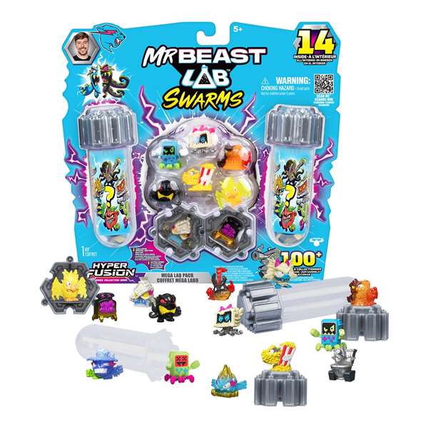 Moose Toys Mr. Beast Lab Swarms Assortiment Pack de 14 figurines Moose Toys Mr. Beast Lab Swarms Assortiment Pack de 14 figurines