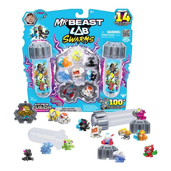 Moose Toys Mr. Beast Lab Swarms Assortiment Pack de 14 figurines Moose Toys Mr. Beast Lab Swarms Assortiment Pack de 14 figurines