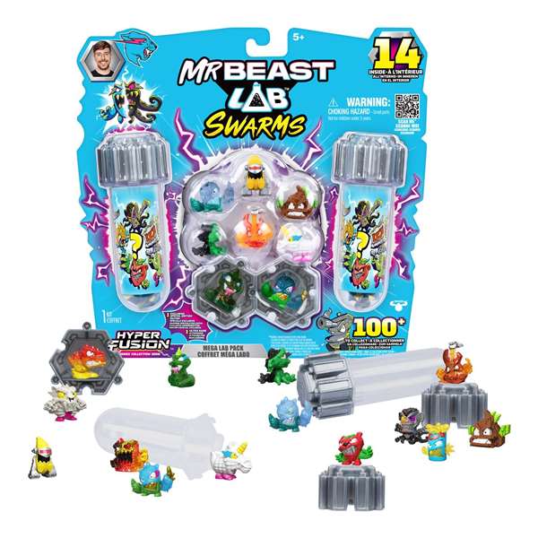 Moose Toys Mr. Beast Lab Swarms Assortiment Pack de 14 figurines Moose Toys Mr. Beast Lab Swarms Assortiment Pack de 14 figurines