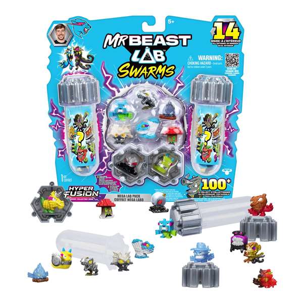 Moose Toys Mr. Beast Lab Swarms Assortiment Pack de 14 figurines Moose Toys Mr. Beast Lab Swarms Assortiment Pack de 14 figurines