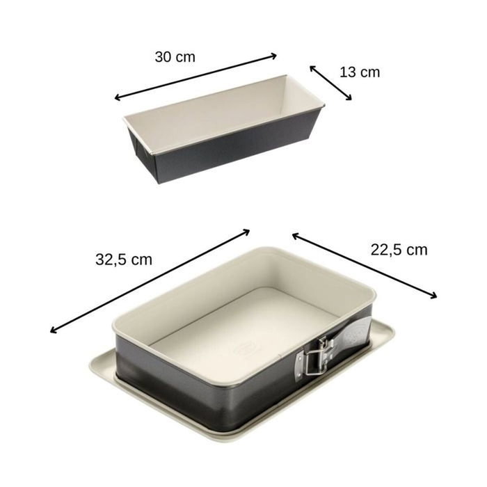 Dr. Oetker Ensemble de Moules Back Trend - 1 Moule à Cake 30 cm et 1 Moule Rectangulaire 28 x 18 cm Dr. Oetker Ensemble de Moules Back Trend - 1 Moule à Cake 30 cm et 1 Moule Rectangulaire 28 x 18 cm
