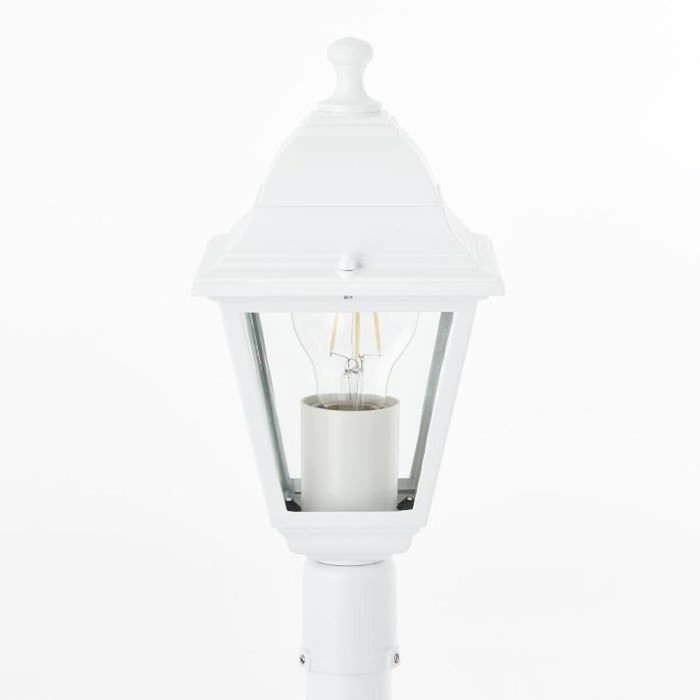 Brilliant Lampadaire extérieur NISSIE Blanc Métal et Verre E27 60W IP44 Brilliant Lampadaire extérieur NISSIE Blanc Métal et Verre E27 60W IP44
