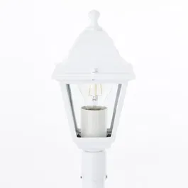 Brilliant NISSIE - Lampadaire extérieur blanc en métal et verre - IP44 - Douille E27 max. 60W - H.100xL.14,8xP.17 cm