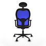 Piqueras y Crespo Chaise de Bureau Jorquera Rose et Bleu avec Appui-tête