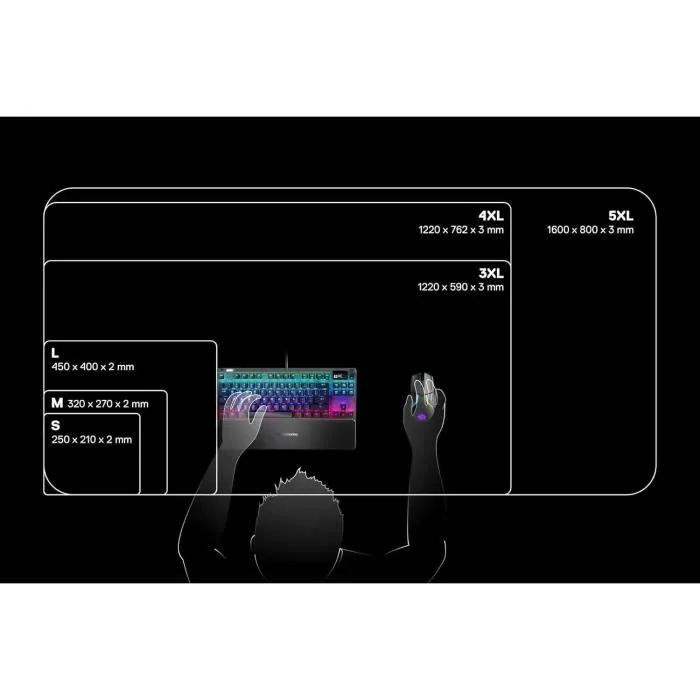 SteelSeries QCK 3XL - Tapis de souris gaming - Surface micro tissée - 1220 x 590 x 3 mm - Noir - Pour contrôle optimal et espace maximal SteelSeries QCK 3XL - Tapis de souris gaming - Surface micro tissée - 1220 x 590 x 3 mm - Noir - Pour contrôle optimal et espace maximal