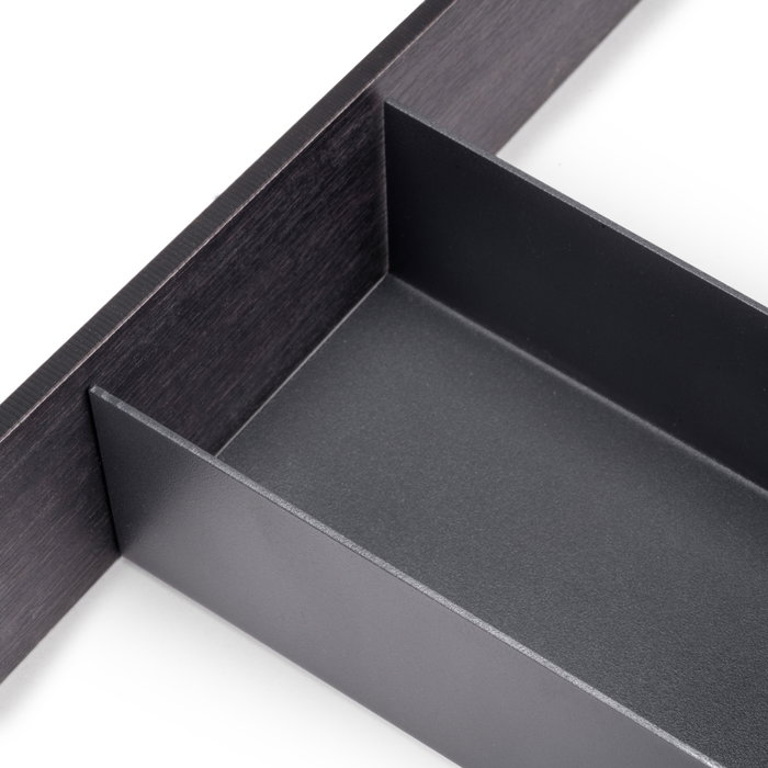 Emuca Orderbox Rangement de tiroir, 150x470mm, Acier et Bois, Gris antracite