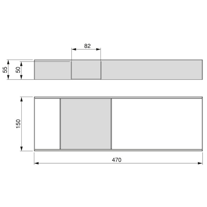 Emuca Orderbox Rangement de tiroir, 150x470mm, Acier et Bois, Gris antracite