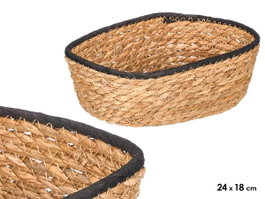 Giftdecor Cesto Rectangular avec Couvercle 24 x 18 x 8 cm Noir et Naturel Enea Papier (Set de 24)