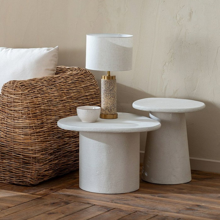 BigBuy Home Table Basse WILMA Blanc Bois MDF Ronde