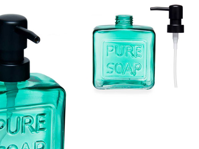 BERILO Distributeur de savon bleu verdâtre 250 ml