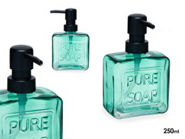 Berilo Distributeur de savon bleu-vert 250 ml, 9x15x5 cm (Set de 12)