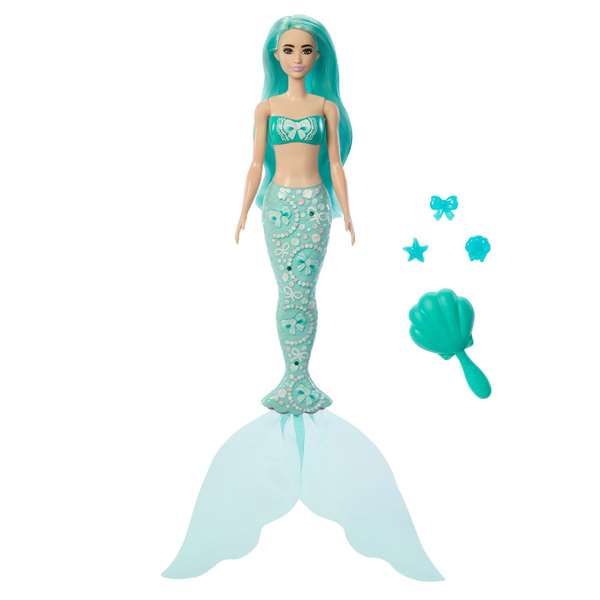 Mattel Barbie Color Reveal Sirenas, Poupée révélant des couleurs sirènes, dimensions 32 x 8 x 8 cm, à partir de 36 mois