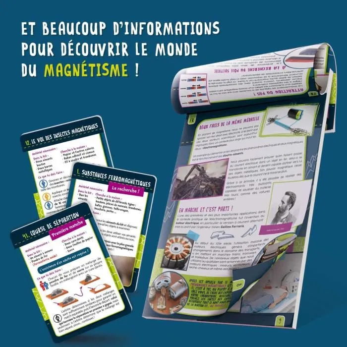 Kit Scientifique I'M A GENIUS 50 Expériences de Magnétisme par Lisciani Giochi - Jeu Éducatif pour Enfants 7-12 ans - Matériel Complet