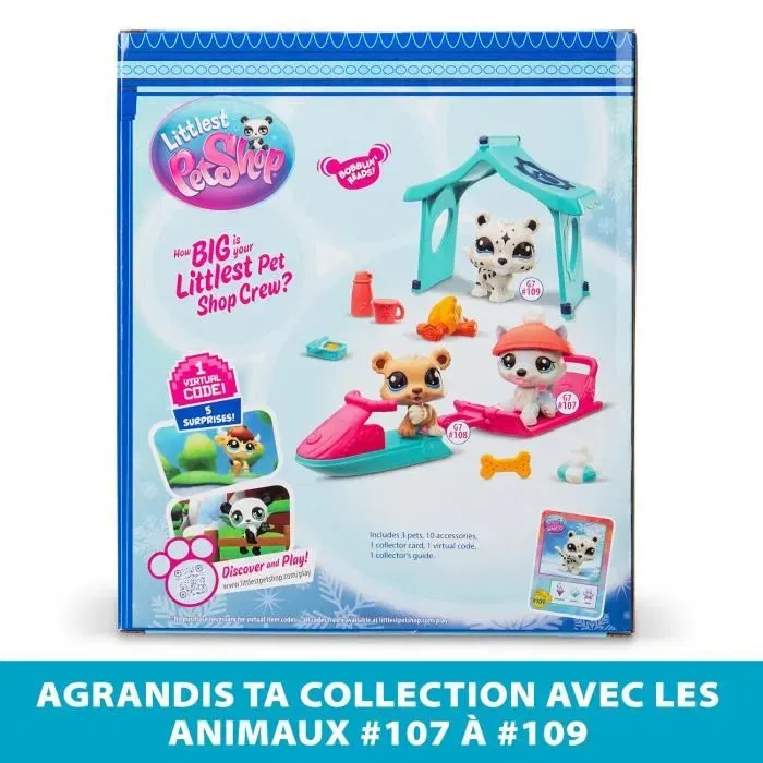 Bandai Littlest Pet Shop Pack a theme 3 Pets - Neige - Animaux et accessoires pour enfants - Jouet de collection