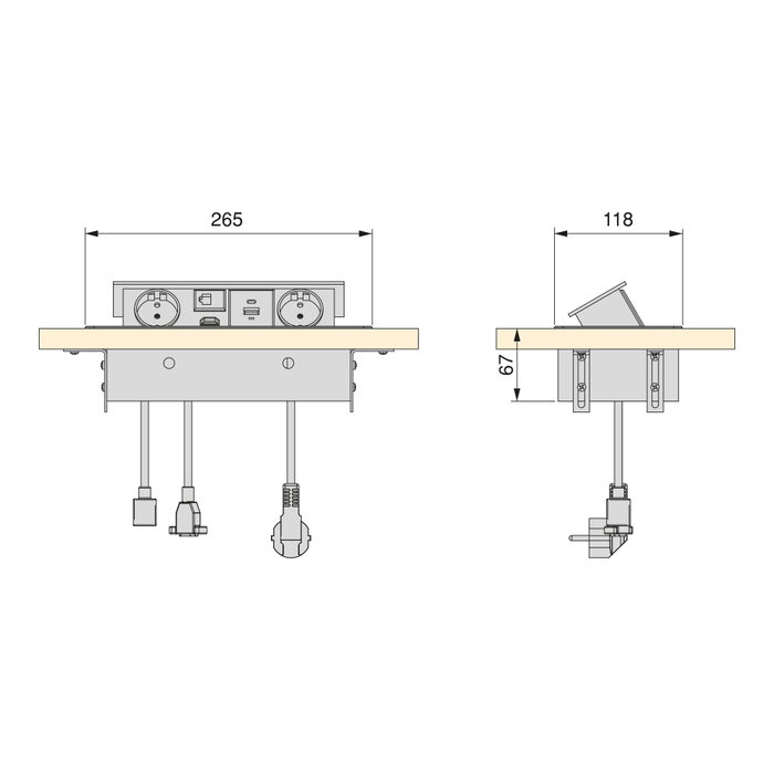Emuca Multiconnecteur Atom 26 A+C, Peint en aluminium