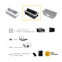 Emuca Multiconnecteur Atom 26 A+C, Peint en aluminium