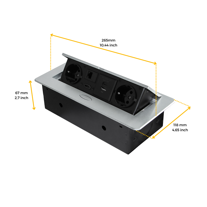 Emuca Multiconnecteur Atom 26 A+C, Peint en aluminium