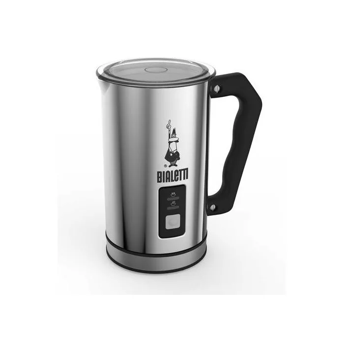 Bialetti Mousseur à Lait Électrique en Acier Inoxydable MK01 - 240 ml - Pour Cappuccino Crémeux