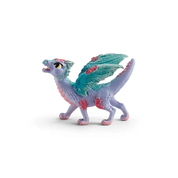 Schleich 70592 Bayala Figurine Dragon Fleuri avec son petit, figurine dragon ailé fleuri et bébé, coffret jeu pour enfants à partir de 5 ans