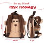 PERLETTI Mochila reversible avec peluche Mono Max, sac à dos pour école ou loisirs, dimensions 25 x 22 x 5 cm