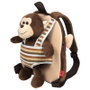 PERLETTI Mochila reversible avec peluche Mono Max, sac à dos pour école ou loisirs, dimensions 25 x 22 x 5 cm