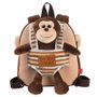 PERLETTI Mochila reversible avec peluche Mono Max, sac à dos pour école ou loisirs, dimensions 25 x 22 x 5 cm