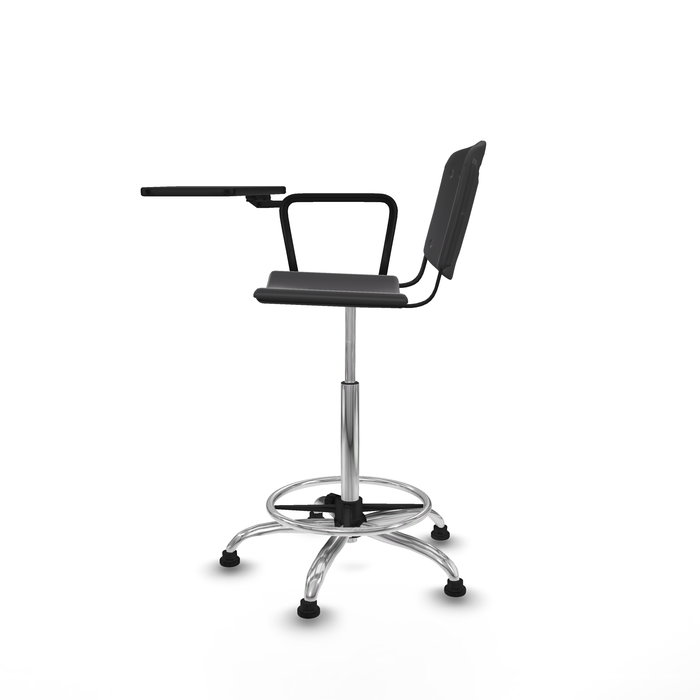 Tabouret Taburete Robledo Pivotant Chlorure de polyvinyle Noir Structure chromée Non applicable Sans appui-tête Patins de chaises